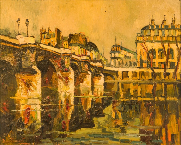 PIERRE DUMONT (1884-1936) - Pont Neuf à Paris - Huile sur toile, signée en bas…