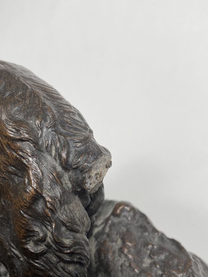 Pierre-Jules MENE (1810-1879) - "Deux chiens de chasse à l'arrêt devant une per…