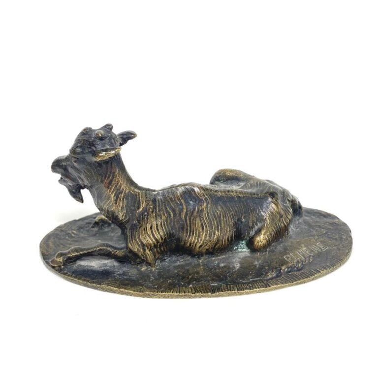 Pierre-Jules MENE (1810-1879)d'après - Deux chèvres couchées - B6 x 12 cm et 7…