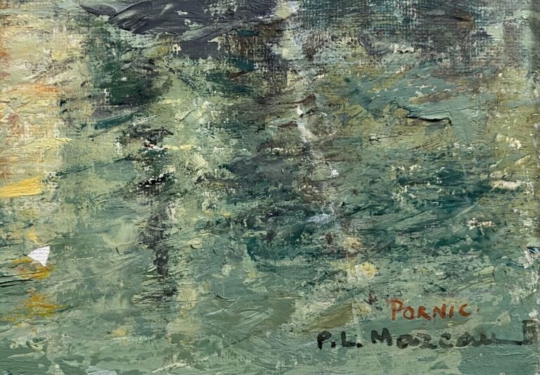 P.L MAZEAU - Vue du port de Pornic - Huile sur toile - Signée et située en bas…