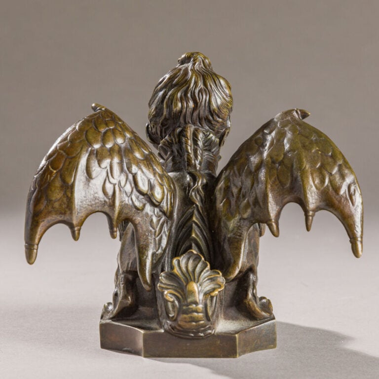 SARAH BERNHARDT (1844-1923) - Autoportrait en chimère - Sculpture formant encri…