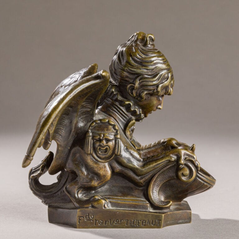 SARAH BERNHARDT (1844-1923) - Autoportrait en chimère - Sculpture formant encri…