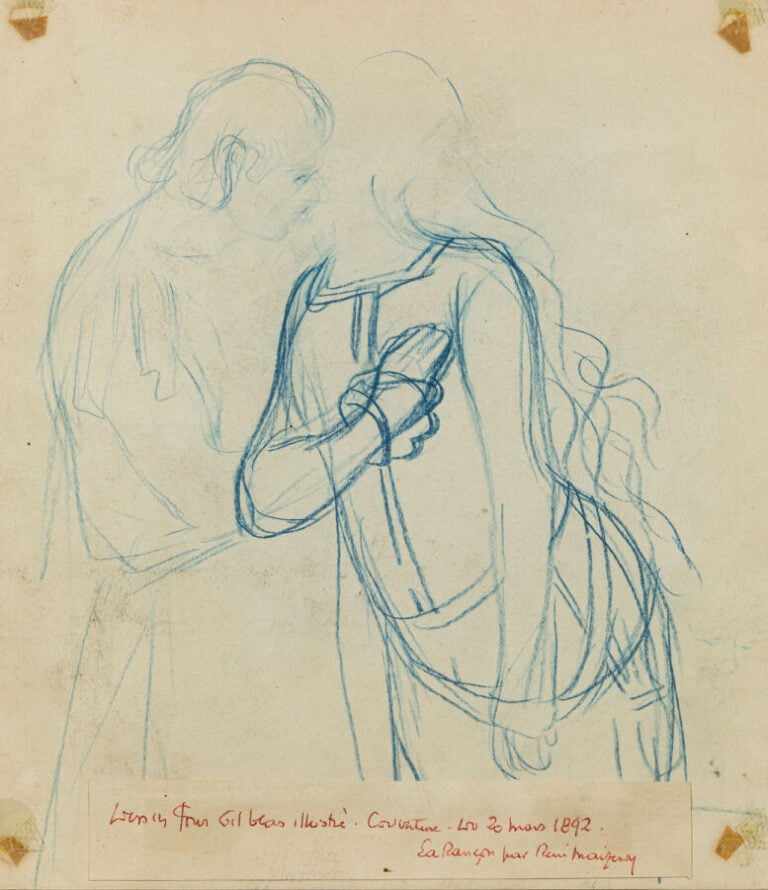THÉOPHILE ALEXANDRE STEINLEN (1859-1923) - Gil Blas, c. 1892 - Crayon bleu sur…