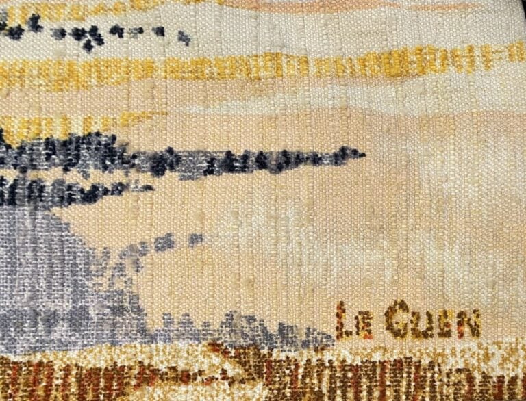 THÉRÈSE LE GUEN (XXème) - L'étang - Tapisserie en laine - Signé en bas à droite…