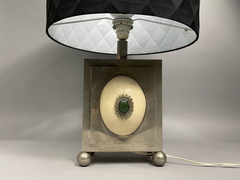 Anthony REDMILE (né en 1940) - Pied de lampe en métal chromé et incrustation d'…