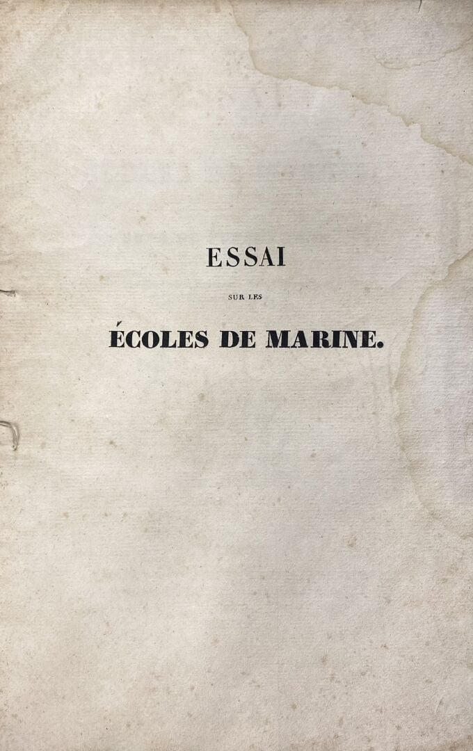 BROS de PUECHREDON : - Essai sur les écoles de marine. - Paris. Dondrey Dupré,…