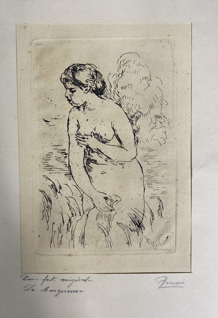 D'après Pierre-Auguste RENOIR (1841-1919) - La baigneuse - Eau-forte sur papier…