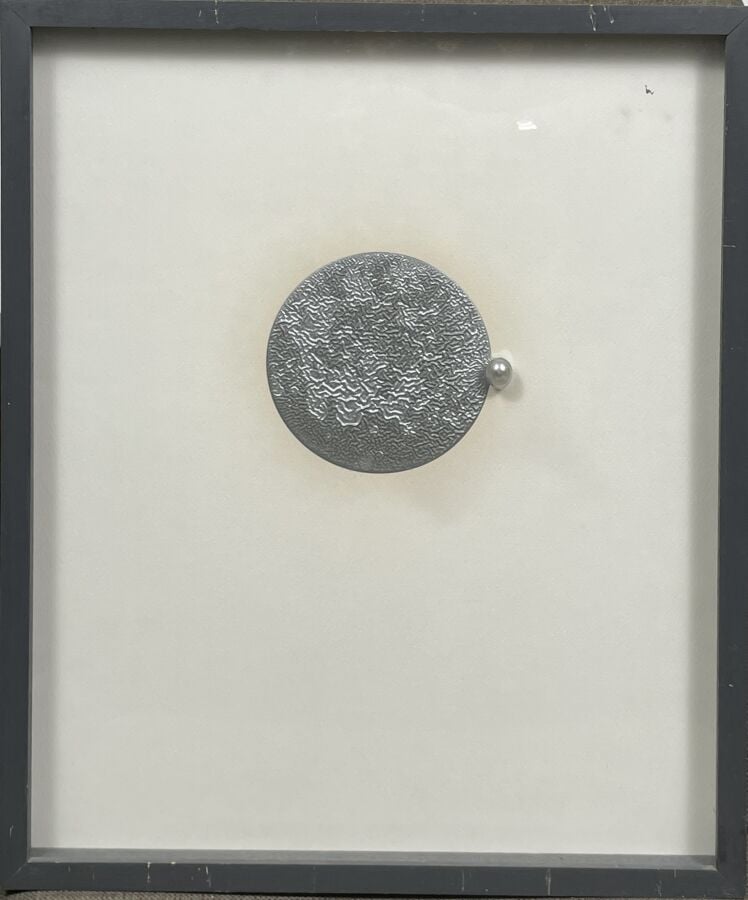 ECOLE MODERNE - Composition circulaire - Technique mixte - Diamètre : 8.5 cm -…