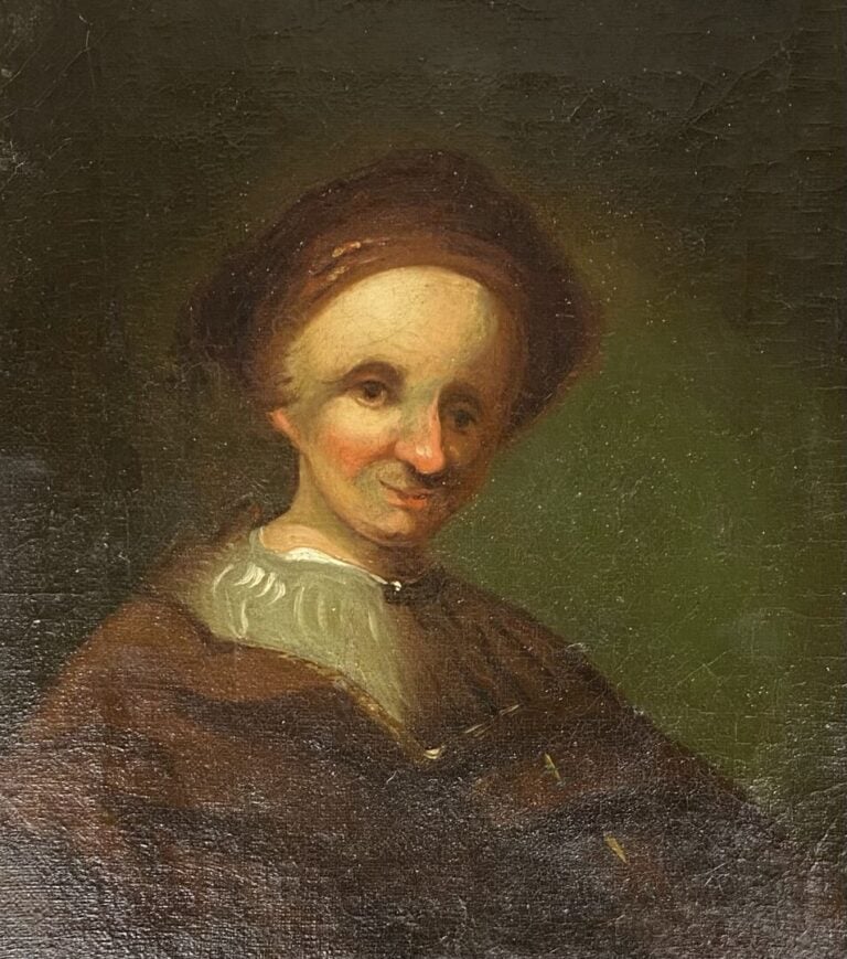 Ecole XVIIIe siècle, dans le style - Portrait d'homme - Huile sur toile ? - 30…