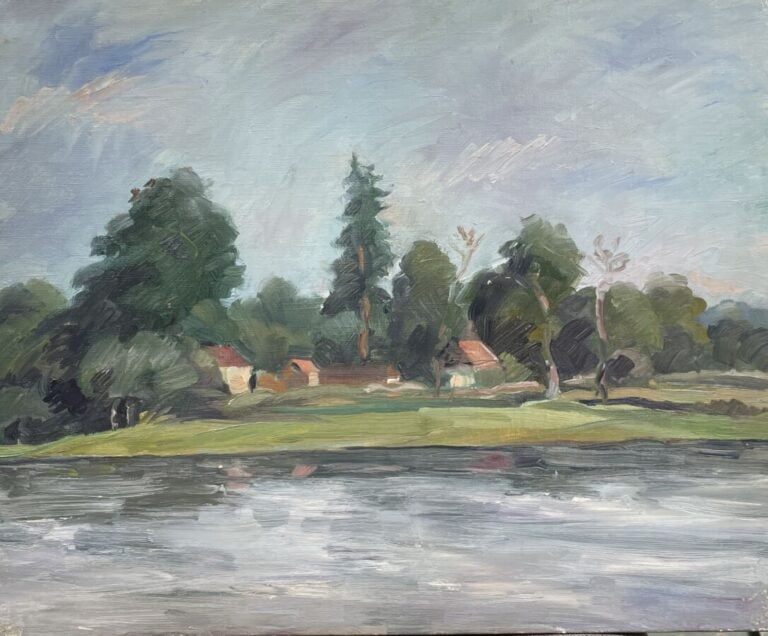 Ensemble comprenant : - - DJADEL - Composition - Huile sur toile, non signée -…