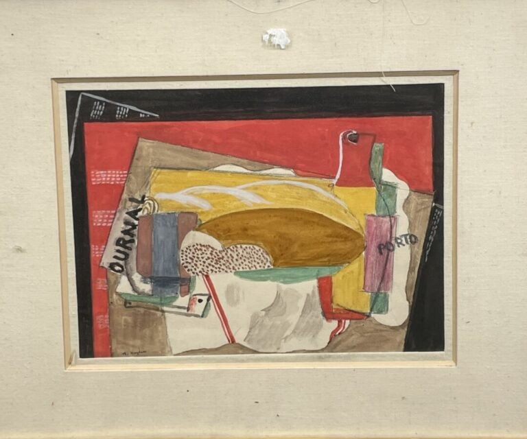 Ensemble comprenant : - - DJADEL - Composition - Huile sur toile, non signée -…