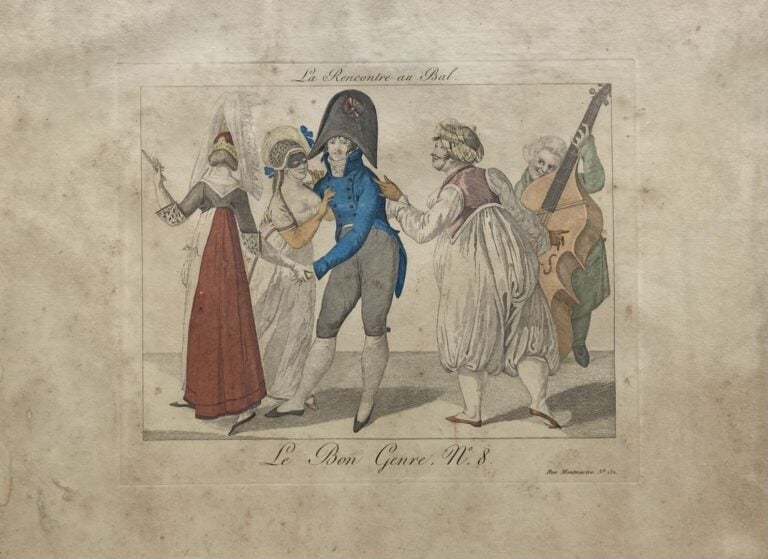Ensemble de gravures comprenant : - - Le bon genre n°96, l'Anglaise - - Le bon…