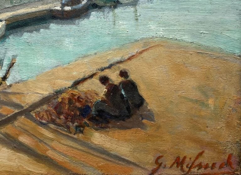 Gaëtan MIFSUD (1905-1990) - Vue d'un port - Huile sur toile - Signée en bas à d…