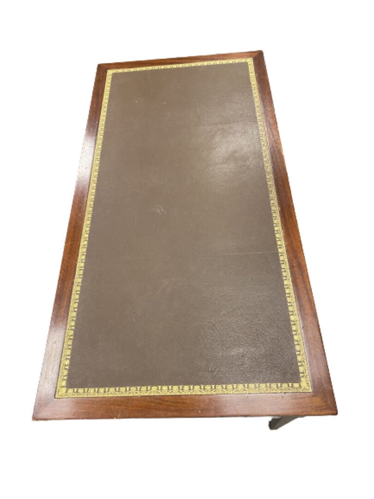 Grand bureau plat en bois - Style Empire - 75 x 160 x 80 cm - (usures, éclats,…