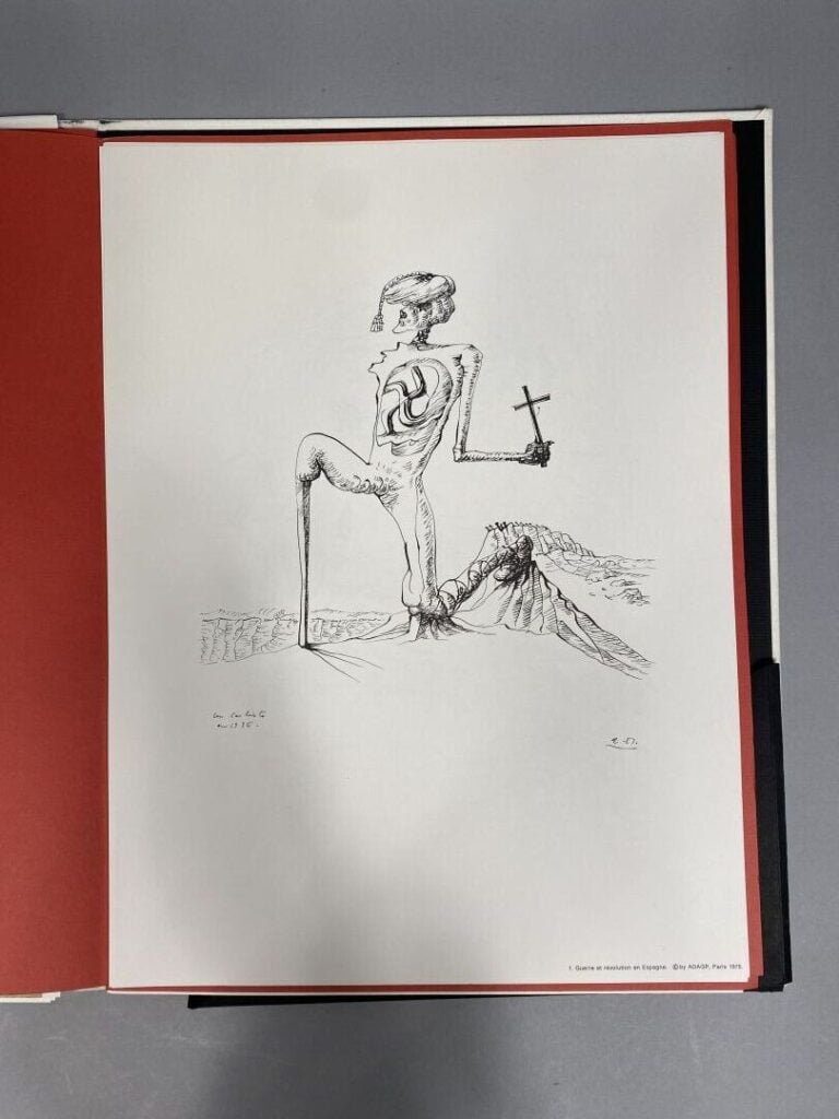 GUERRE ET REVOLUTION EN ESPAGNE - Chemise in-folio de tissu imprimé (compositio…