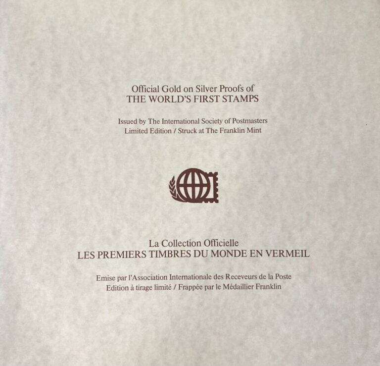 Le Médailler Franklin - Les premiers timbres du monde en vermeil - Emises par l…