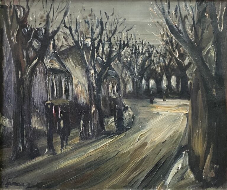 Sylvain VIGNY (1903-1970) - Promeneurs dans un sous-bois - Huile sur toile - Si…