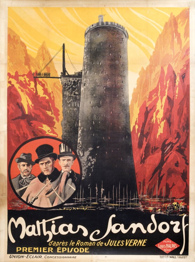 Affiche de cinéma. Mathias Sandorf (1er épisode) d'après le roman de Jules Vern…