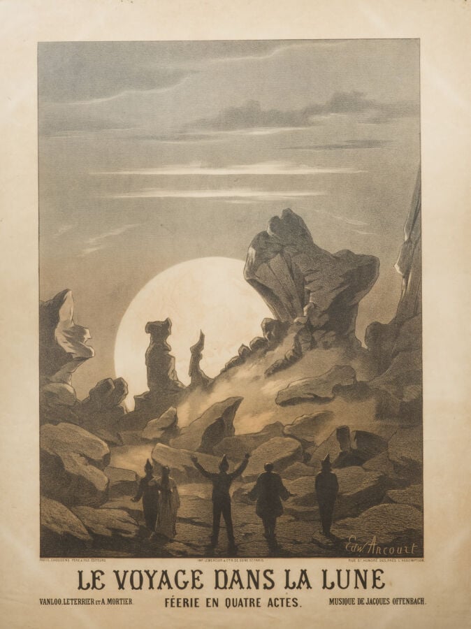Affiche. Le Voyage dans la Lune, dessin de Edward Ancourt. Féérie en 4 actes et…