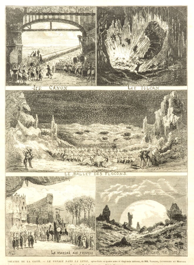 Affiche. Le Voyage dans la Lune, dessin de Edward Ancourt. Féérie en 4 actes et…