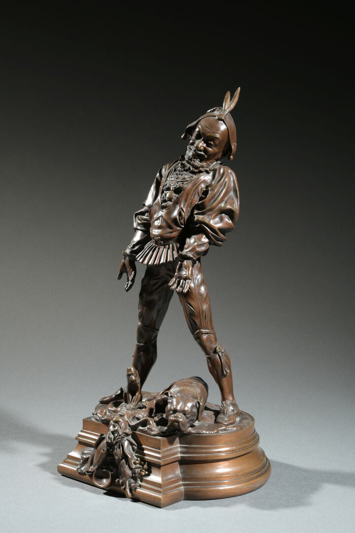Alfred BARYE (1839-1882) - "Sont-ils gentils" - Epreuve en bronze à patine brun…