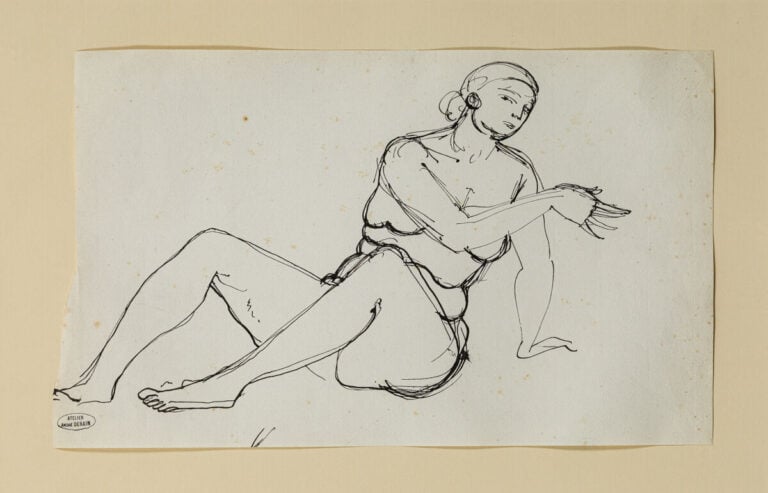 André DERAIN ( (1880-1954) - Nu assis - Encre sur papier, cachet d'atelier en b…