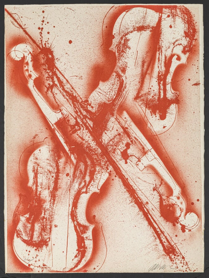 ARMAN (1928-2005) - Colère de violons - Lithographie en couleurs, signée et jus…