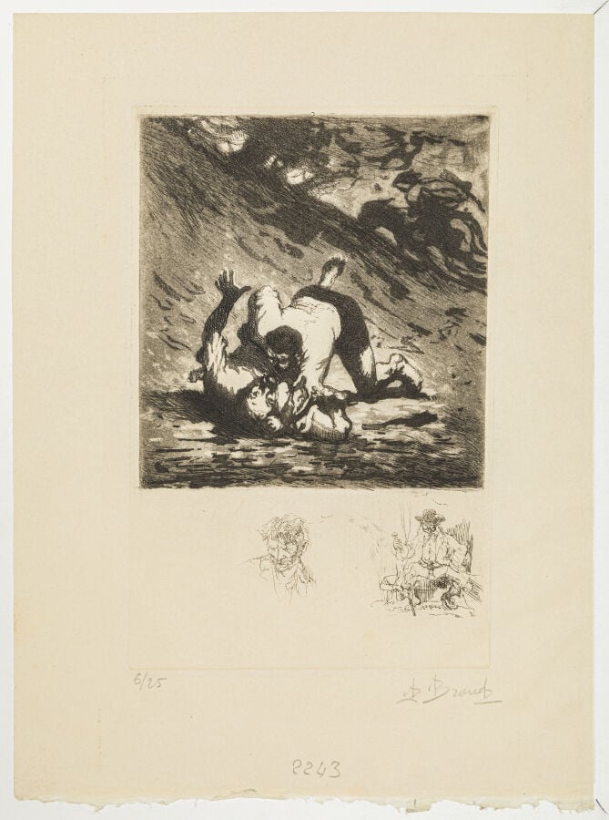 AUGUSTE BROUET (1872-1941) - Les deux larrons, 1907 - Planches d'après l'âne et…