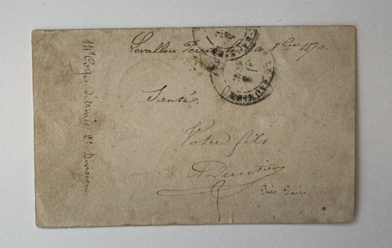 Ballon monté Garibaldi sur carte "Par Ballon Non Monté" avec le "Non" barré. Co…