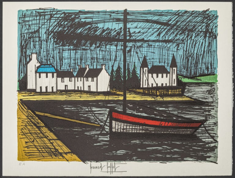 Bernard BUFFET (1928-1999) - Barque à Lomener, 1982 - Lithographie en couleurs…