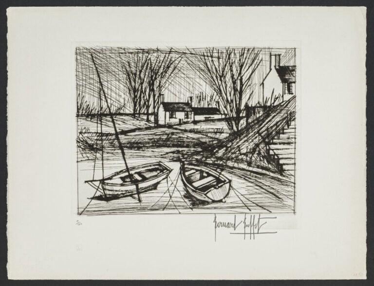Bernard BUFFET (1928-1999) - Environs des Ponts-Neufs, 1979, - Pointe sèche sur…
