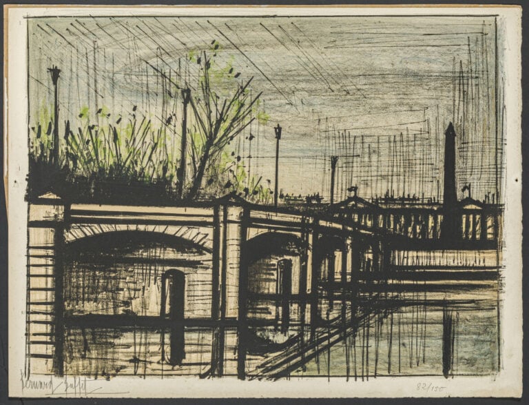 Bernard BUFFET (1928-1999) - Paris, Le pont de la Concorde, 1962 - Lithographie…