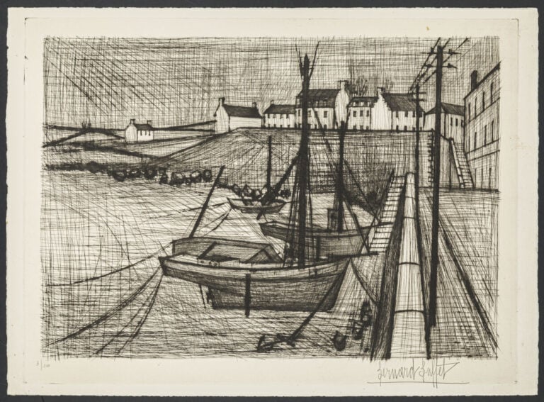 Bernard BUFFET (1928-1999) - Port Breton,1954 - Pointe-sèche sur BFK Rives, sig…