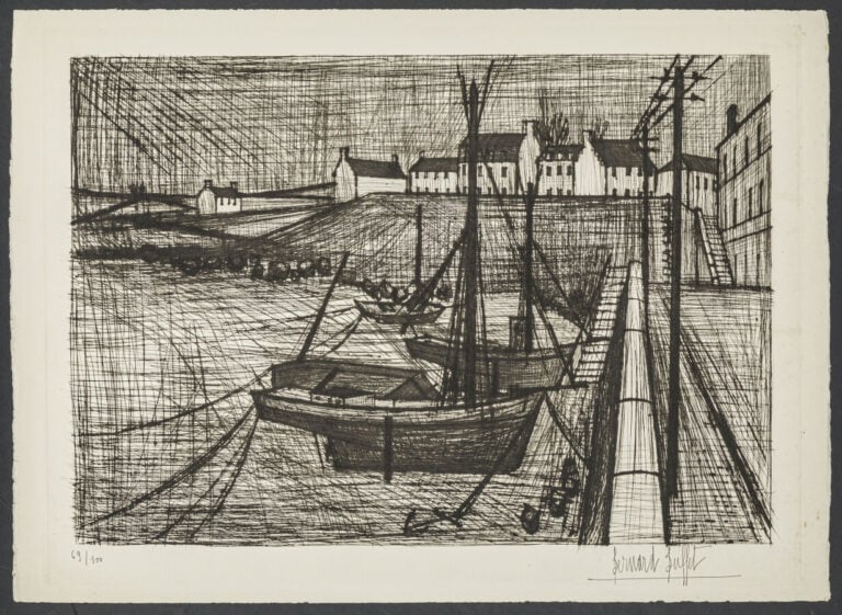 Bernard BUFFET (1928-1999) - Port Breton,1954 - Pointe-sèche sur BFK Rives, sig…