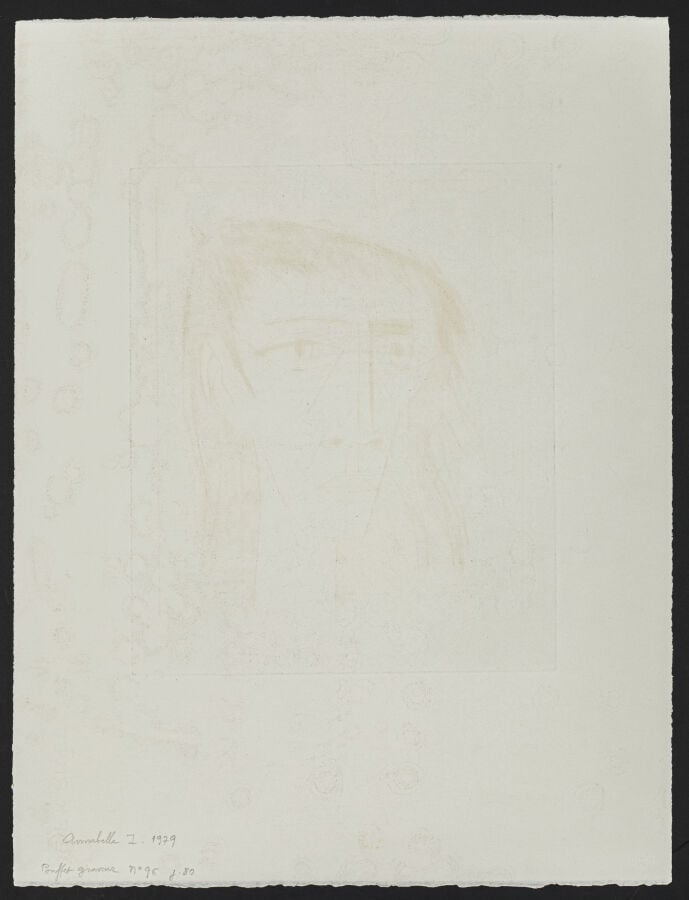 Bernard BUFFET (1928-1999) - Tête I, (Annabelle) 1979 - Pointe-sèche sur BFK Ri…