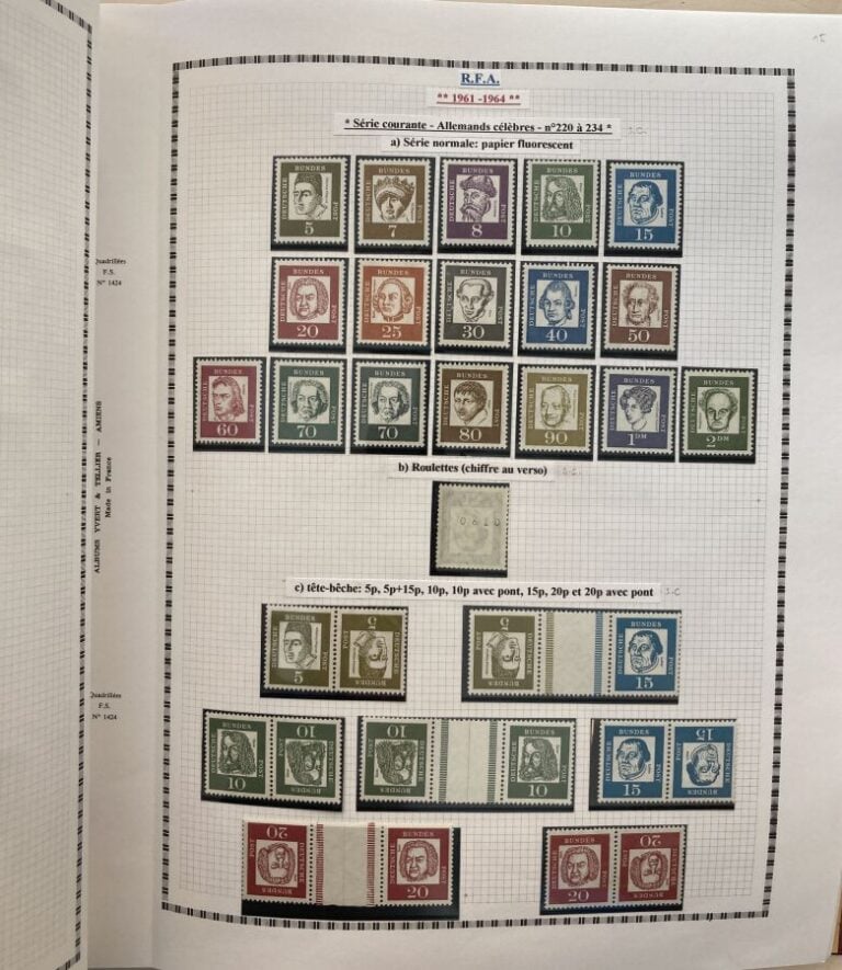 Collection très avancée de 1949 à 1984, dont Berlin, série n° 28/46 avec certic…