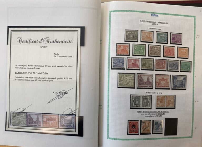 Collection très avancée de 1949 à 1984, dont Berlin, série n° 28/46 avec certic…