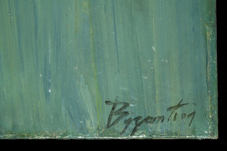 Constantin BYZANTIOS (1924-2007) - Nu vert - Huile sur toile, signée en bas à d…