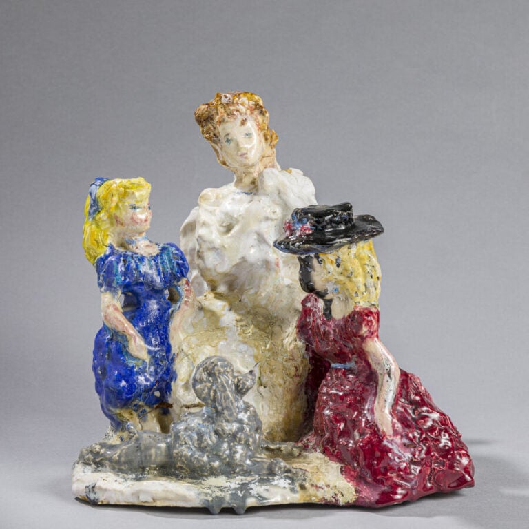 Constantin TERECHKOVITCH (1902-1978) - Jeunes filles au caniche - Terre cuite,…