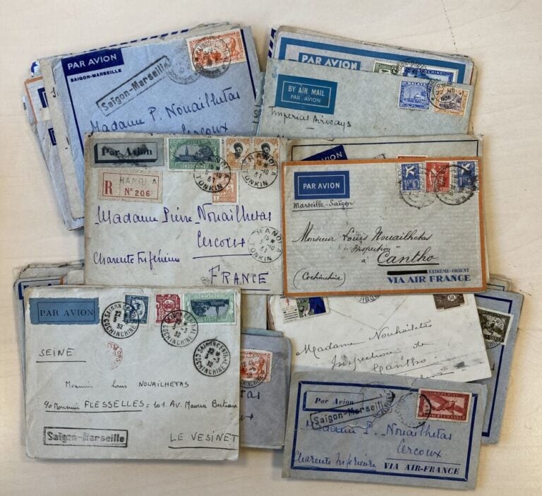 Courriers de France et d'Indochine années 1930 à 1938 dont poste aérienne, bate…