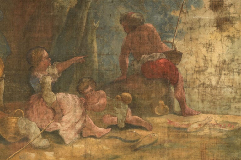 Ecole française du XVIIIe siècle - Grande toile peinte représentant une scène c…
