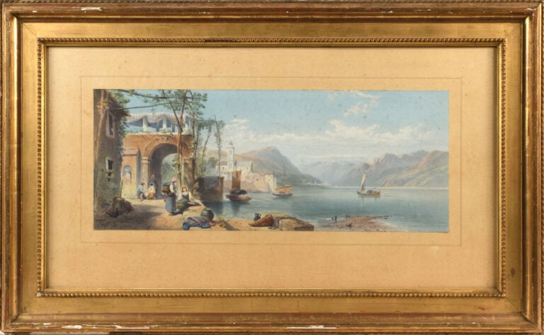 Ecole XIXème. M. RONTHOLEN ? - Deux vues de bord de mer probablement en Italie…