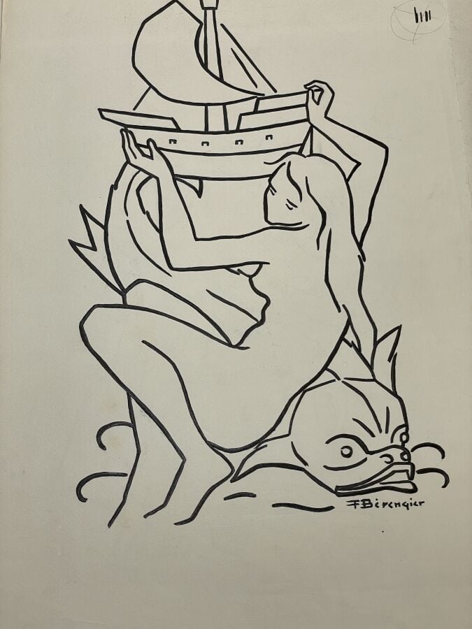 Ensemble de 29 oeuvres sur papier dont : - Maurice TETE (1880-1948) : 2 composi…