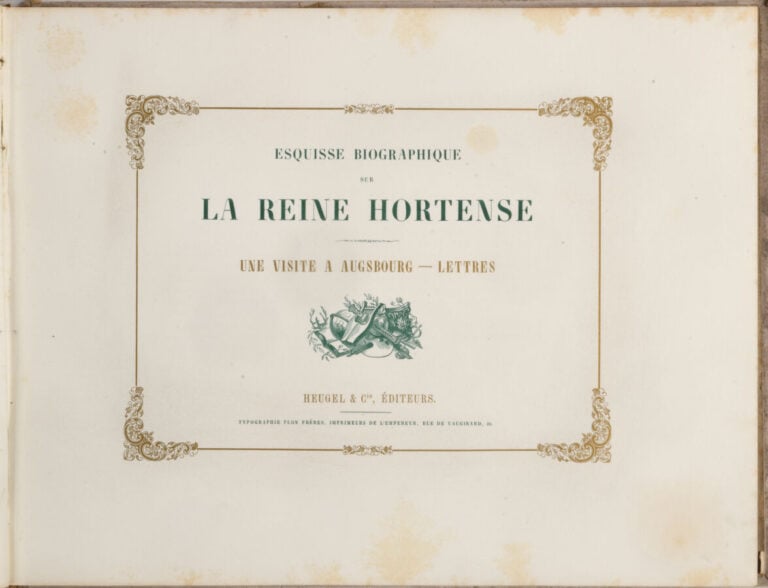 Esquisse biographique sur la Reine Hortense. Heugel & cie ed.