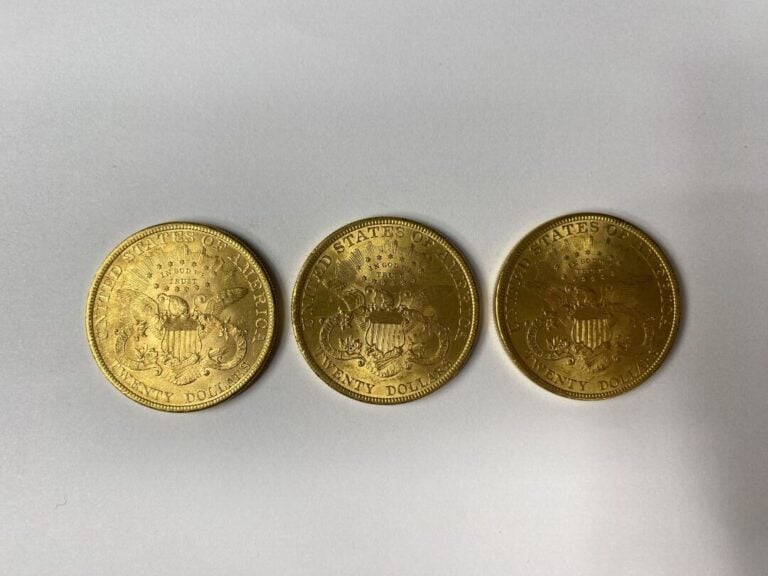 ETATS-UNIS - 3 pièces de 20 dollars or, Liberty, 1899 - Poids total : 100.1 g