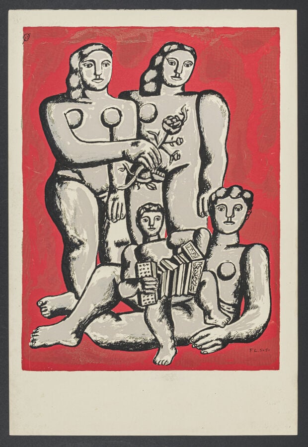 Fernand LEGER (1881-1955) d'après - Femmes et enfants à l'accordéon, 1954-1955…