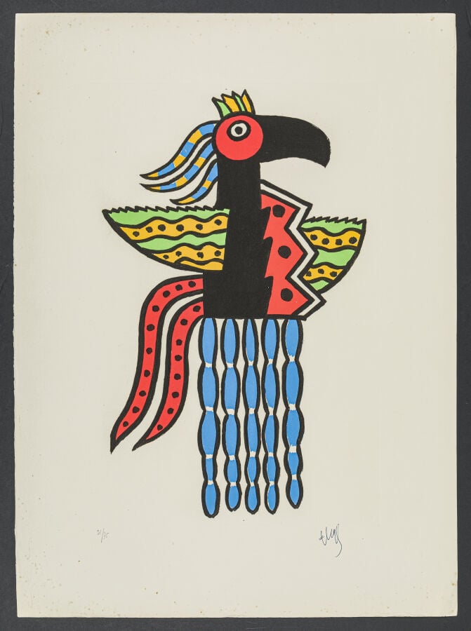 Fernand LEGER (1881-1955) - L'oiseau magique, 1953 - Aquatinte et sérigraphie e…