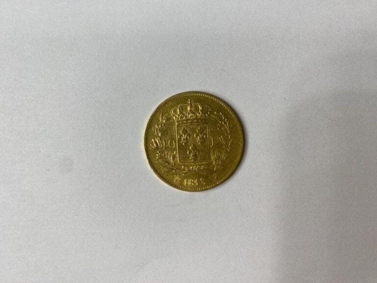 FRANCE - Pièce de 40 francs en or, Louis XVIII, 1818 (W) - Poids : 12.8 g