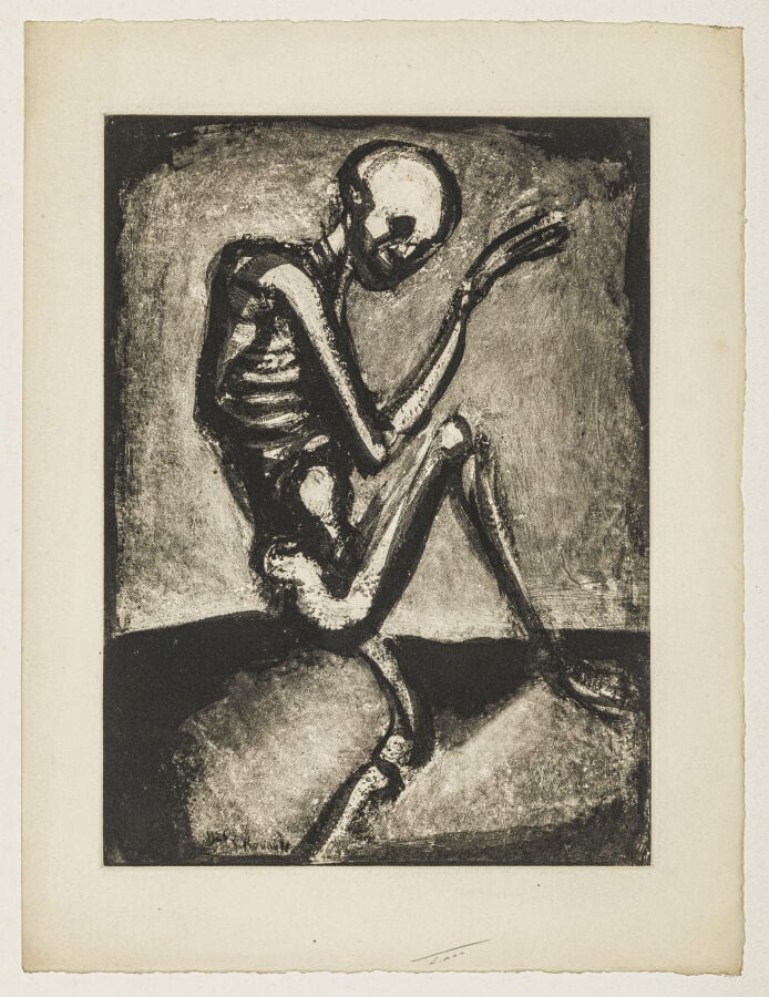 Georges ROUAULT (1871-1958) - Squelette, 1926 - Aquatinte et eau-forte sur véli…