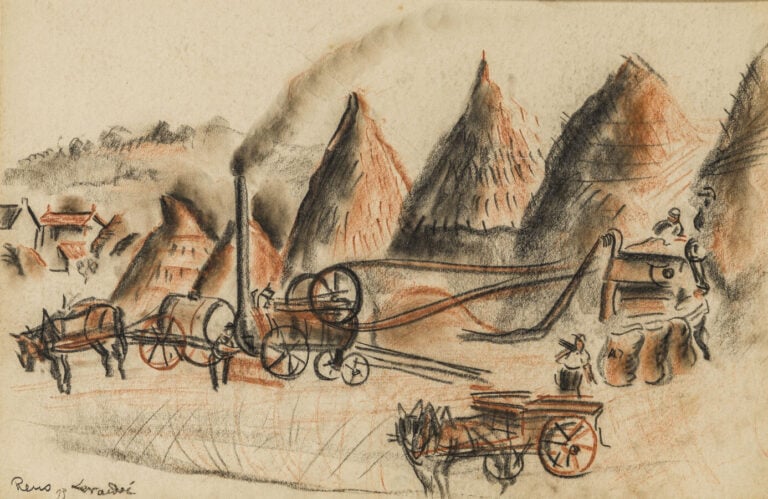 Irène RÉNO (1884-1953) Irena Hassenberg dit (02444) - Les Moissons, 1933 - Fusa…